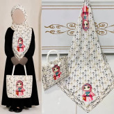 ست کیف و روسری بچگانه نخی و مخمل ضخیم قواره 90