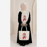 ست کیف و روسری بچگانه نخی و مخمل ضخیم قواره 90