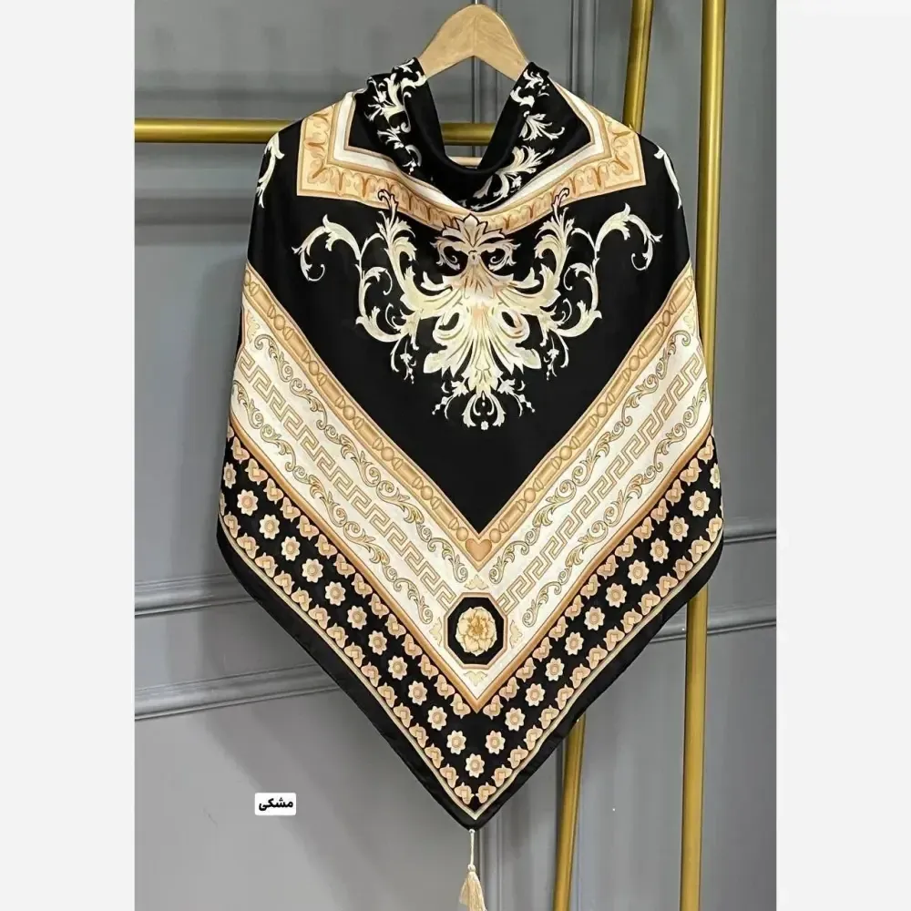 روسری نخی سورنا قواره 130 مشکی و سرمه ای