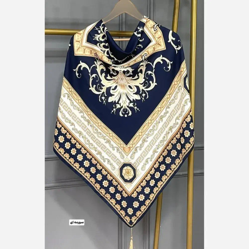 روسری نخی سورنا قواره 130 مشکی و سرمه ای