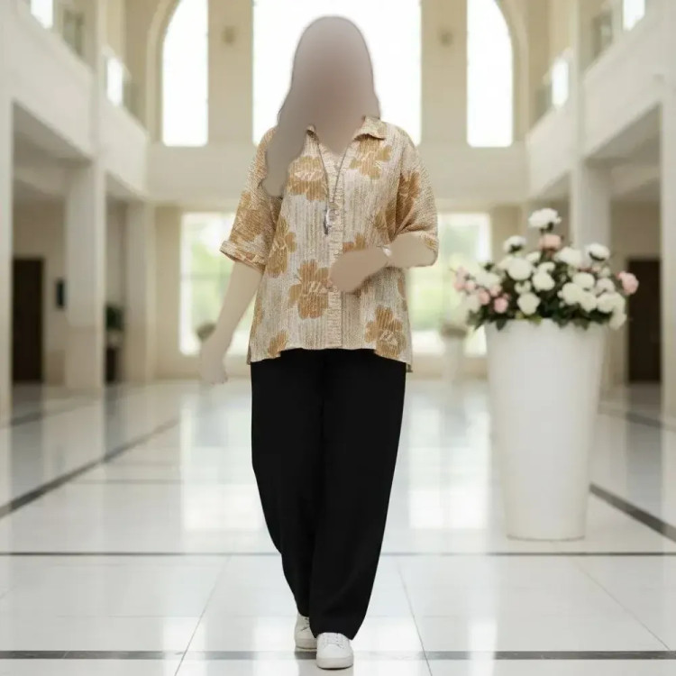 شومیز مانتویی حلما جنس کاملس درجه یک فری سایز