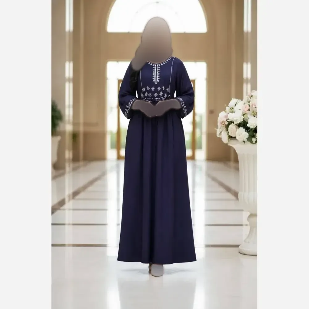 پیراهن چاپی نخ وارداتی فری سایز بنددار زنانه