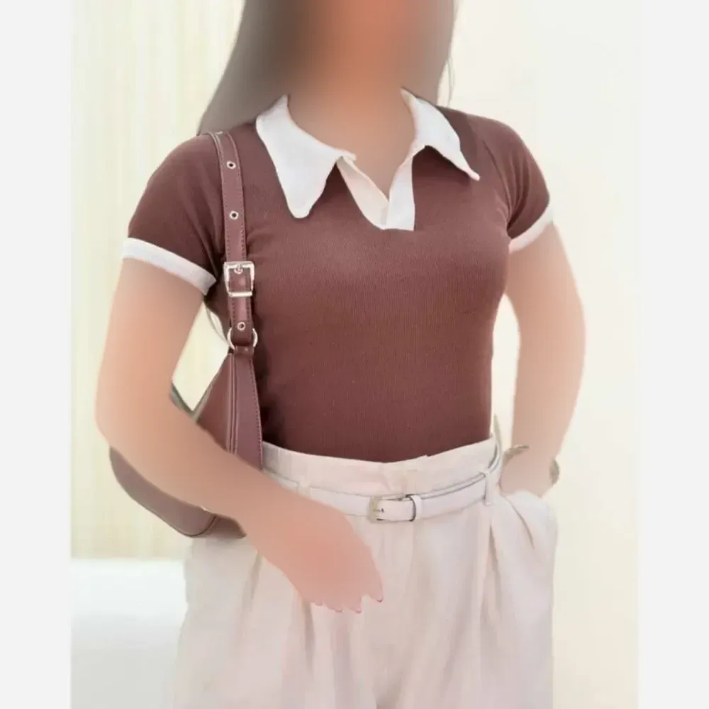 پولوشرت زنانه آریانا جنس نخ پنبه کبریتی فری سایز
