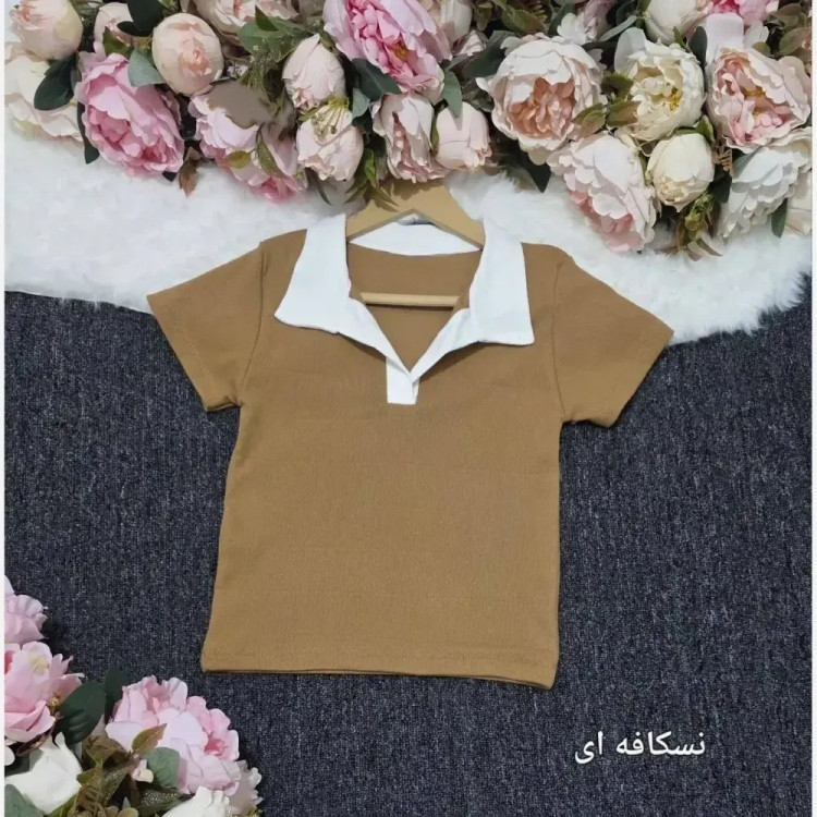 پولوشرت زنانه آریانا جنس نخ پنبه کبریتی فری سایز