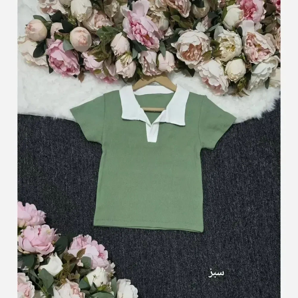 پولوشرت زنانه آریانا جنس نخ پنبه کبریتی فری سایز