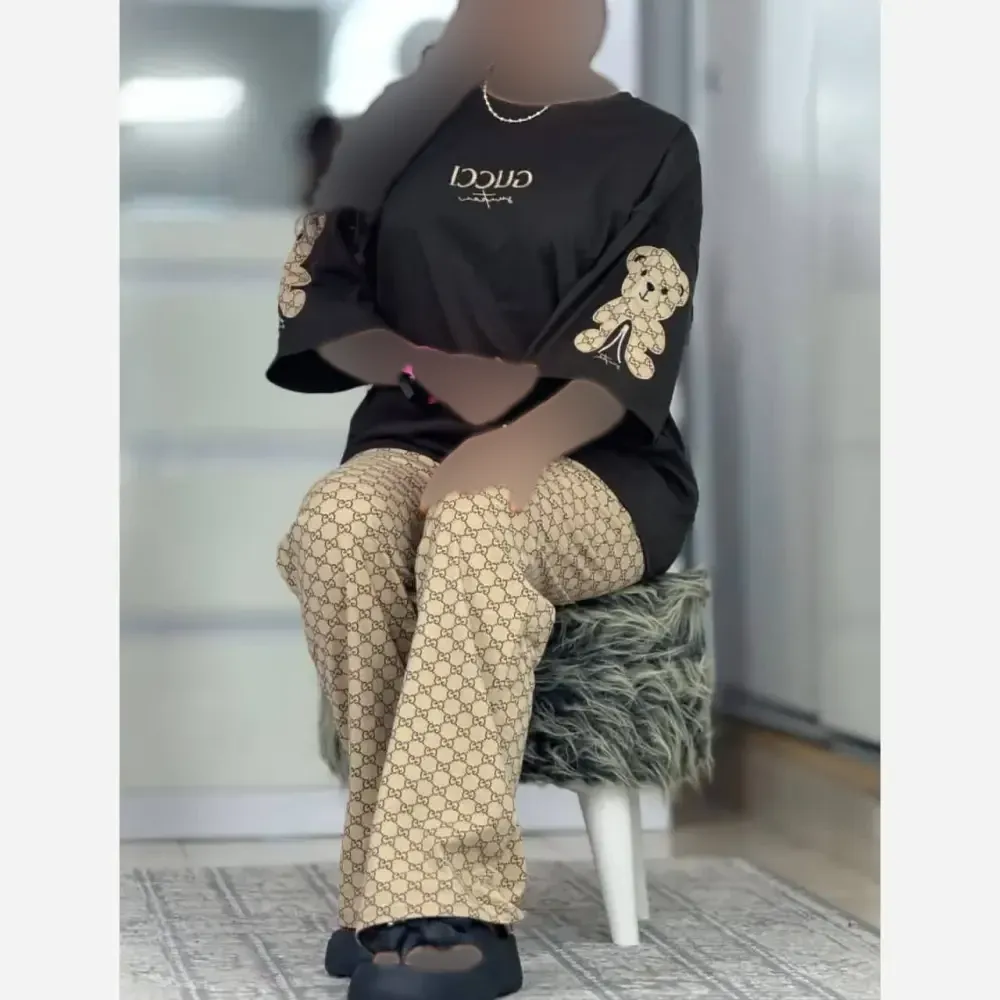 ست لویی پنبه گلکسی مشکی سایز فری 38 تا 46