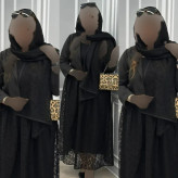 سه تیکه مجلسی مشکی کت مازراتی و دامن دانتل فری سایز