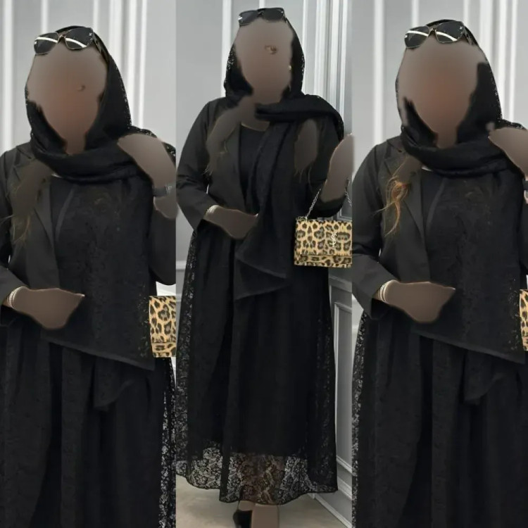 سه تیکه مجلسی مشکی کت مازراتی و دامن دانتل فری سایز