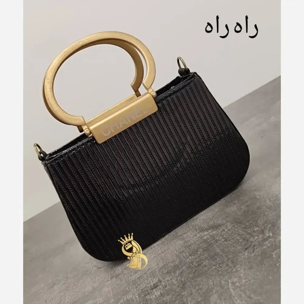 کیف مجلسی زنانه استرج نگینی طرح راه راه و سنگی و پلنگی