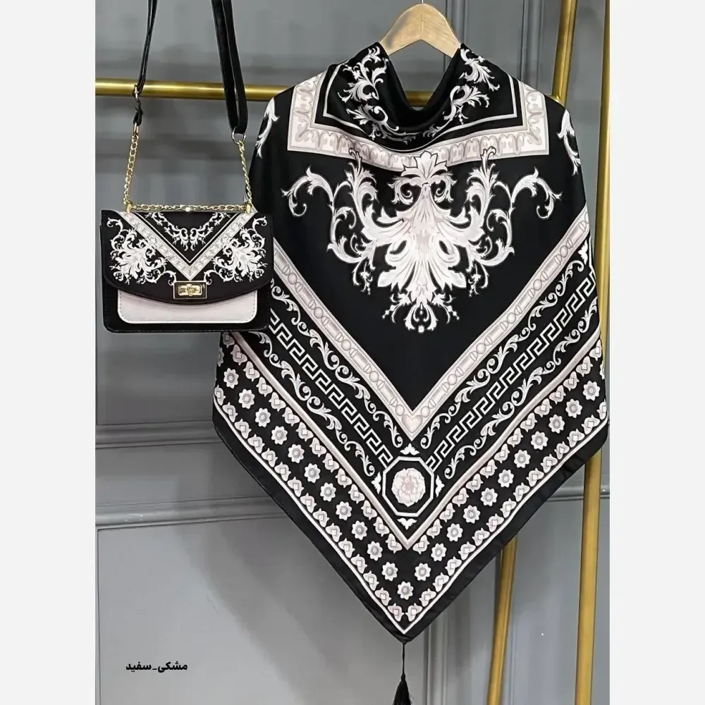 ست کیف و روسری مخمل و چرم صنعتی سورنا رنگبندی