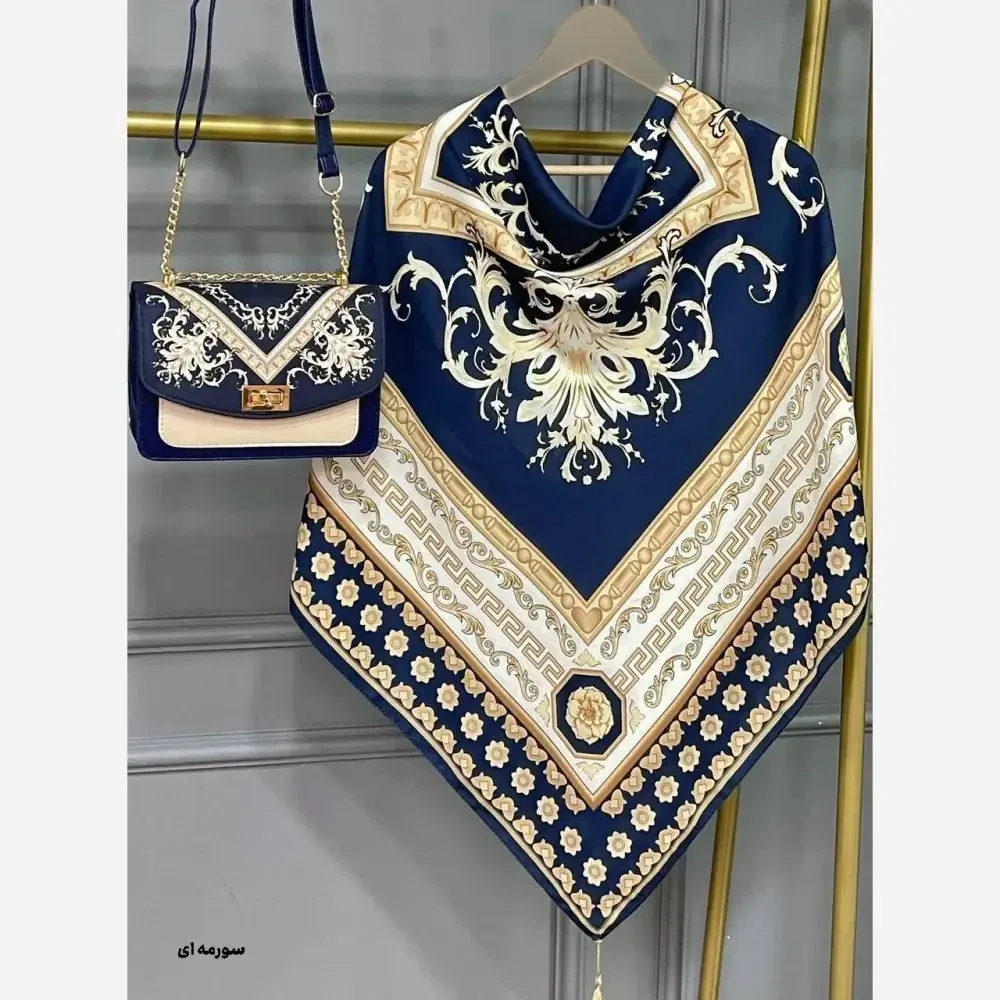 ست کیف و روسری مخمل و چرم صنعتی سورنا رنگبندی