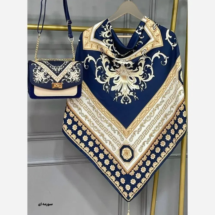 ست کیف و روسری مخمل و چرم صنعتی سورنا رنگبندی