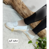 کالج طبی زنانه مدل خاویاری چرم صنعتی سفید کرم سایز 38