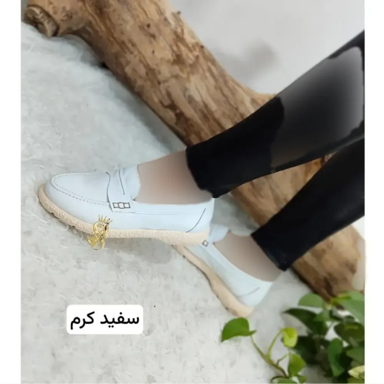 کالج طبی زنانه مدل خاویاری چرم صنعتی سفید کرم سایز 38
