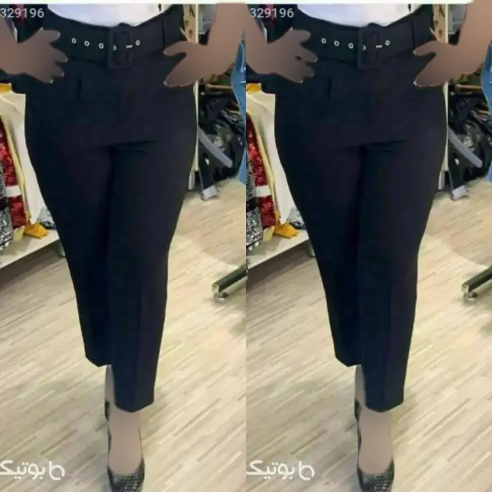 شلوار پاکتی زنانه جنس مازراتی رنگ مشکی سایز بزرگ