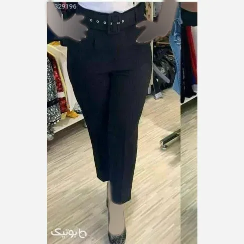 شلوار پاکتی زنانه جنس مازراتی رنگ مشکی سایز بزرگ