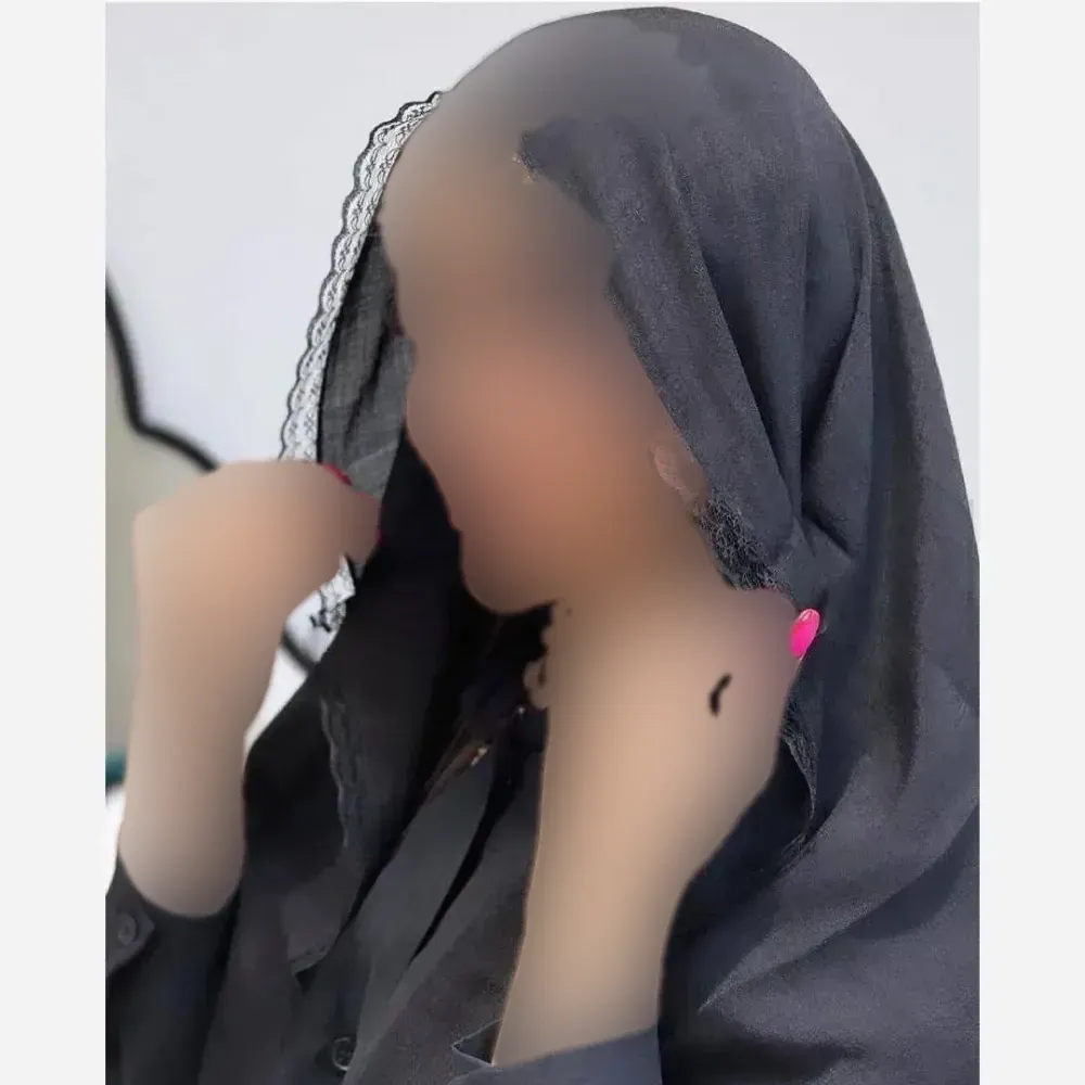 شال پلیسه لبه توری مشکی مجلسی