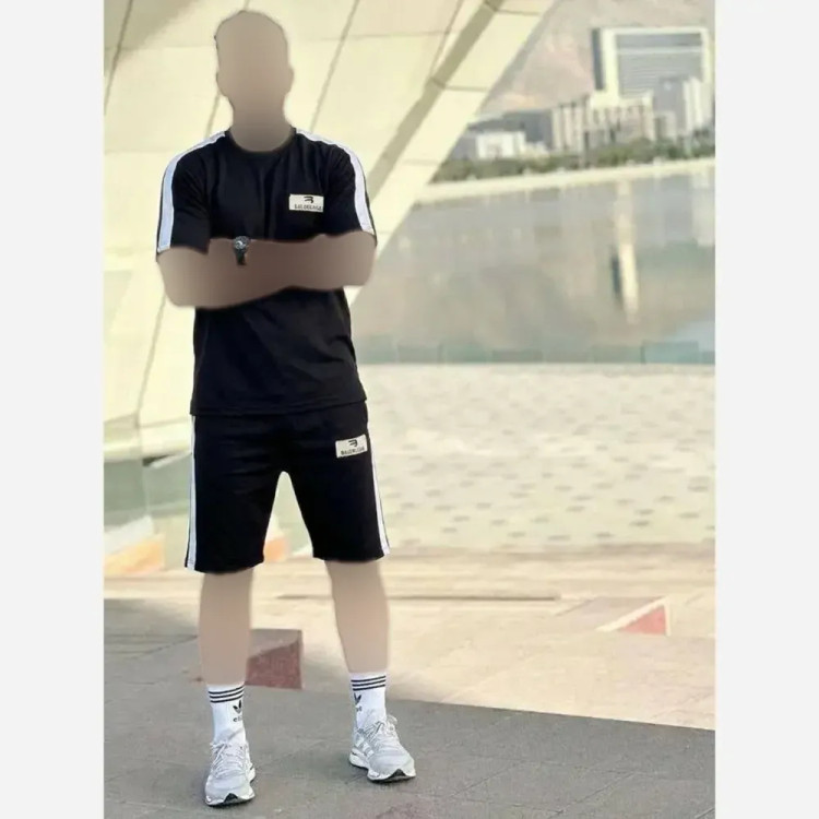 ست مردانه پنبه گلکسی مشکی مدل balenciaga سایز فری 38 تا 46