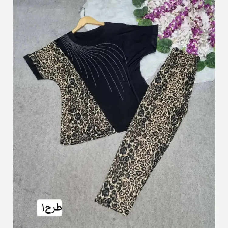 ست لباس راحتی زنانه ماریا فلامنت گیاهی فری سایز