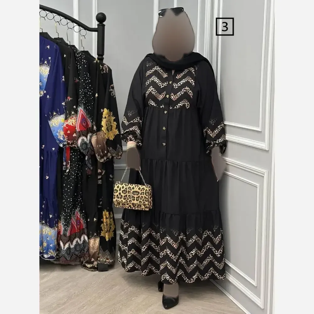 پیراهن زنانه الیزه رنگ مشکی فری سایز 38 تا 48 مدل رونیا