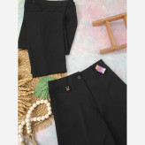 شلوار راسته چاک دار مازراتی رنگ مشکی سایز 44 قد 90