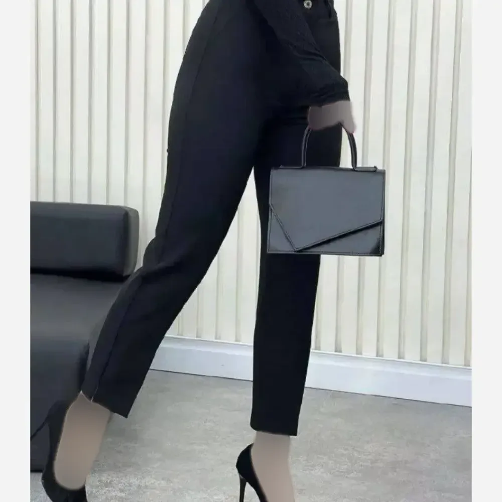 شلوار راسته چاک دار مازراتی رنگ مشکی سایز 44 قد 90