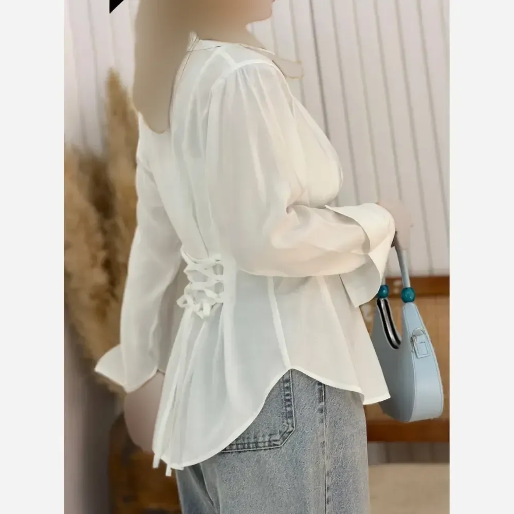 شومیز زنانه مدل آلبورا جنس لنین با کیفیت فری سایز