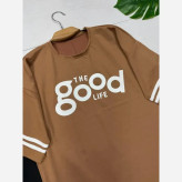 ست تیشرت و شلوار پنبه گلکسی زنانه مدل good سایز فری 38 تا 46