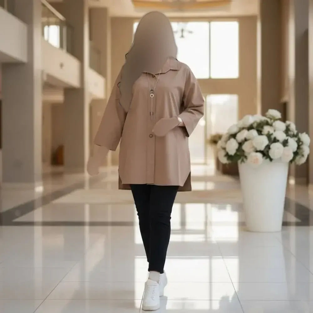 مانتو باکسی لنین پنبه ستایش فری سایز