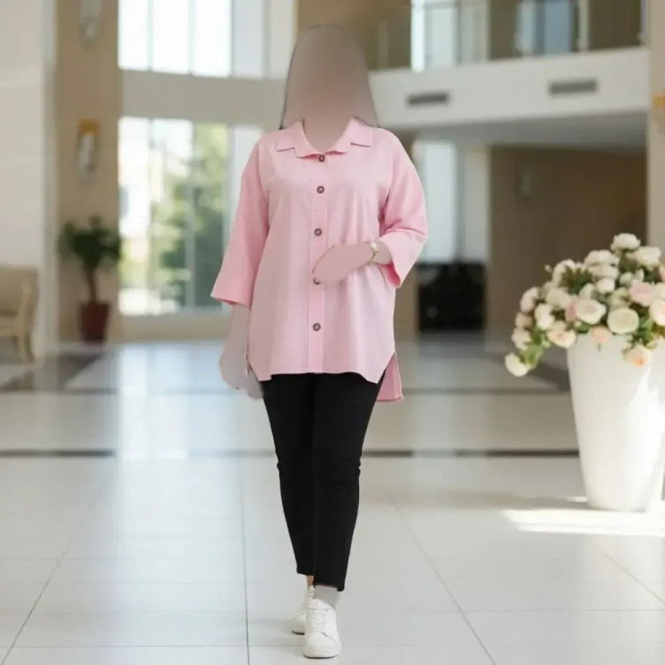 مانتو باکسی لنین پنبه ستایش فری سایز