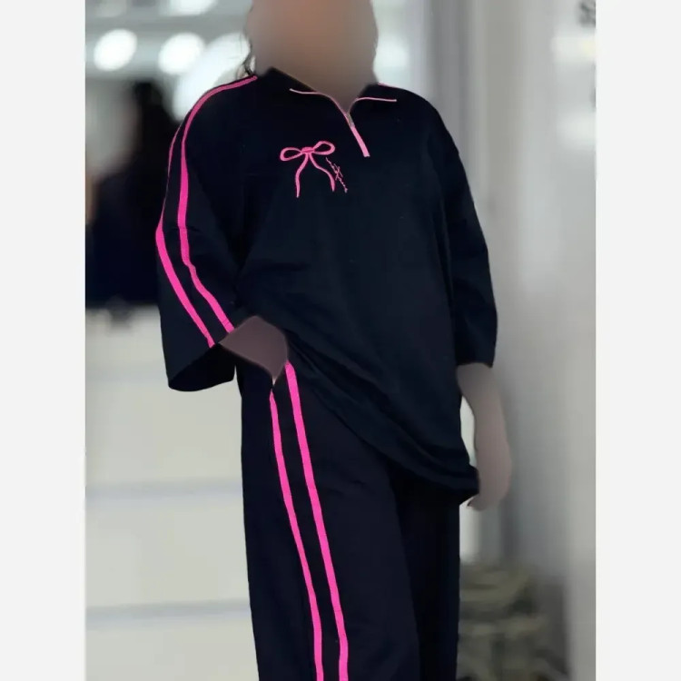 ست ژاله نخ پنبه با کیفیت فری سایز 38 تا 46 رنگبندی سفید مشکی و صورتی مشکی