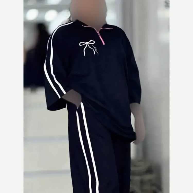 ست ژاله نخ پنبه با کیفیت فری سایز 38 تا 46 رنگبندی سفید مشکی و صورتی مشکی