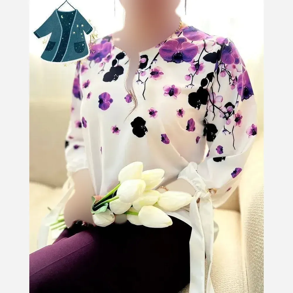 ست شومیز و شلوار مدل شکوفه جنس بوگاتی سایز فری 36 تا 46