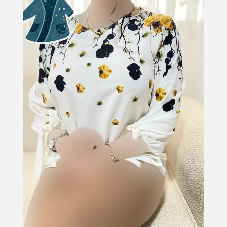 ست شومیز و شلوار مدل شکوفه جنس بوگاتی سایز فری 36 تا 46