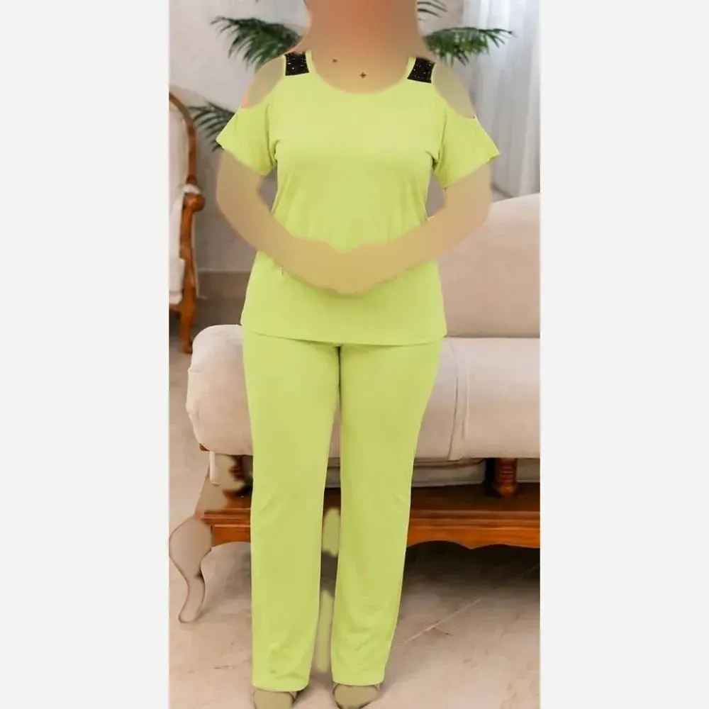 ست لباس راحتی زنانه ویسکوز کش فری سایز 36 تا 46