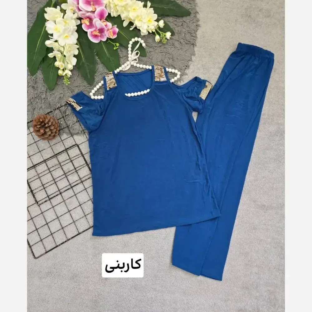 ست لباس راحتی زنانه ویسکوز کش فری سایز 36 تا 46