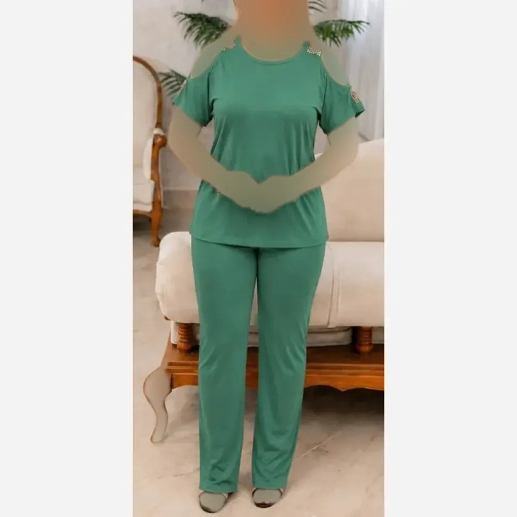 ست لباس راحتی زنانه ویسکوز کش فری سایز 36 تا 46