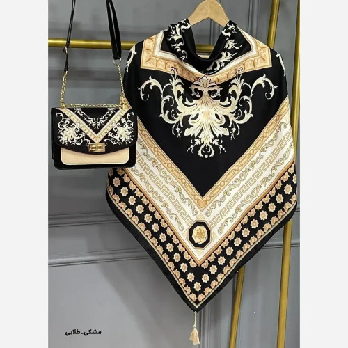 ست کیف و روسری مخمل و چرم صنعتی سورنا رنگبندی