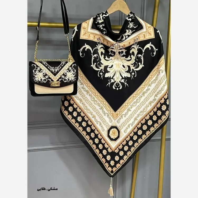 ست کیف و روسری مخمل و چرم صنعتی سورنا رنگبندی