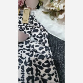 ست تیشرت شلوار پلنگی جنس گلکسی پنبه درجه یک رنگ مشکی قهوه ای کرم سایز فری