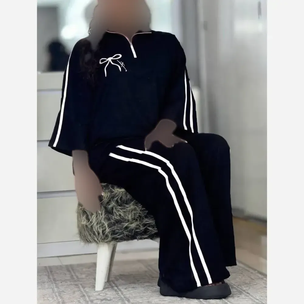 ست تیشرت و شلوار زنانه ژاله جنس پنبه گلکسی سایز فری 38 تا 46