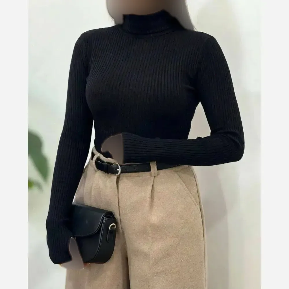 بادی زنانه یقه گرد جنس فانریپ کش رنگ مشکی و زرشکی سایز 38 تا 44