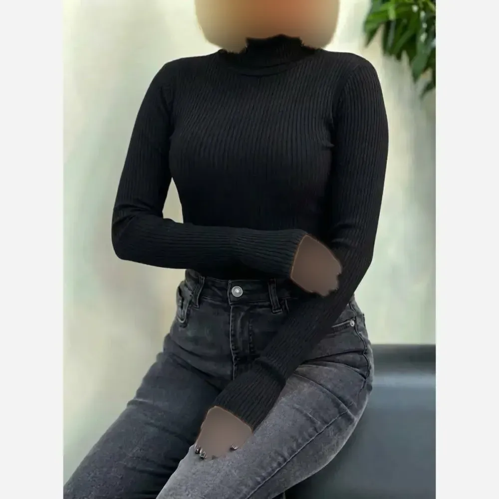 بادی زنانه یقه گرد جنس فانریپ کش رنگ مشکی و زرشکی سایز 38 تا 44