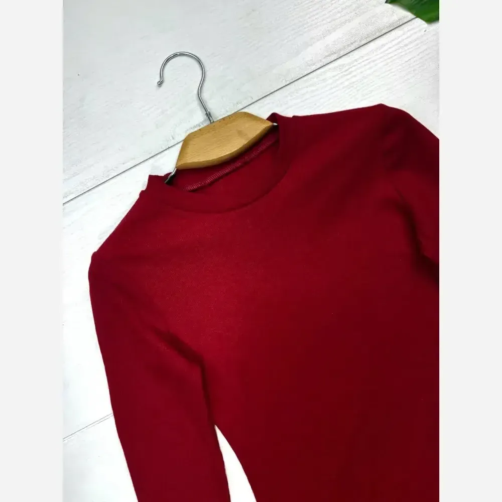 بادی زنانه یقه گرد جنس فانریپ کش رنگ مشکی و زرشکی سایز 38 تا 44