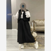 ست سه تیکه شومیز داکرون و جلیقه و دامن شانتون مدل ژینا سایز 38 تا 46