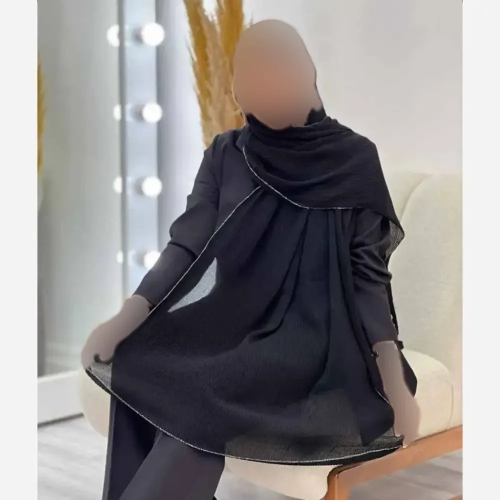 شال لبه لمه دوزی پلیسه با کیفیت سایز آزاد 175*75