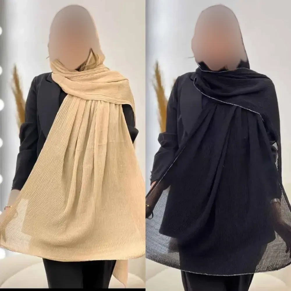 شال لبه لمه دوزی پلیسه با کیفیت سایز آزاد 175*75