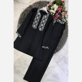 کت شلوار زنانه پرشین مکانیک رنگ نقره ای سایز فری 36 تا 46