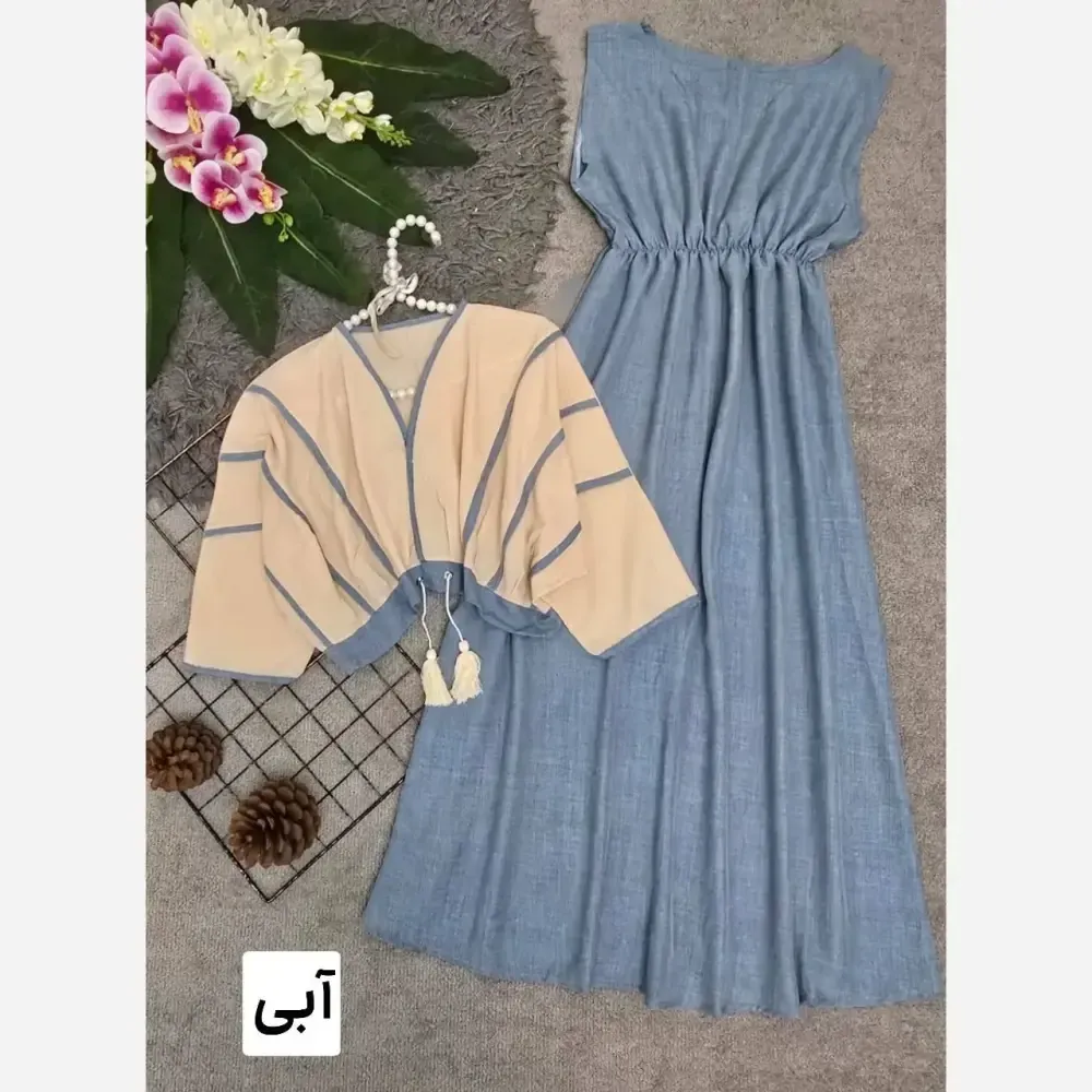 ست سارافون شانتون کراپ لنین نرگس فری سایز