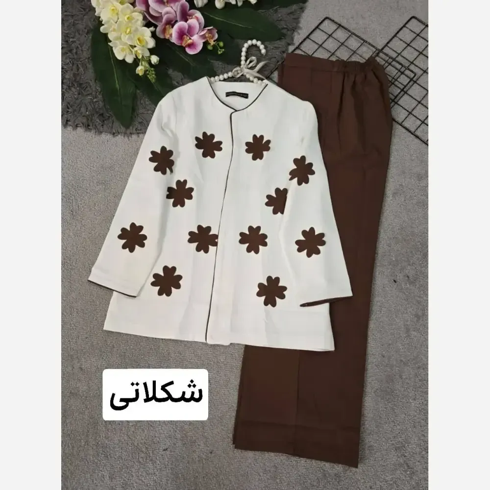 کت شلوار زنانه مازراتی فری سایز مدل لیزری جیب دار بگ